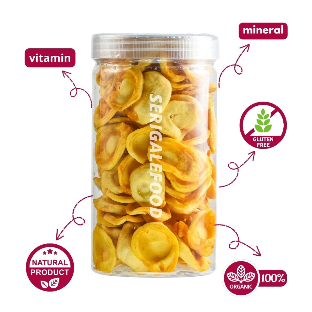 SERIGALE Keripik Buah Salak Manis I 1000 ML Toples I Keripik Buah Mix I Camilan Diet Sehat Premium - Gambar 2