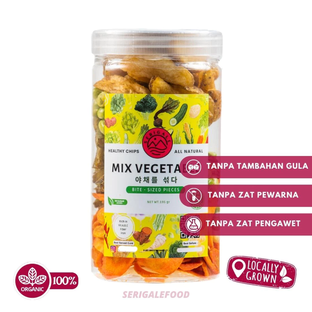 SERIGALE Keripik Sayur Mix Soup I Kemasan 1000 ML I Kentang Wortel Jamur Buncis I Sehat Premium