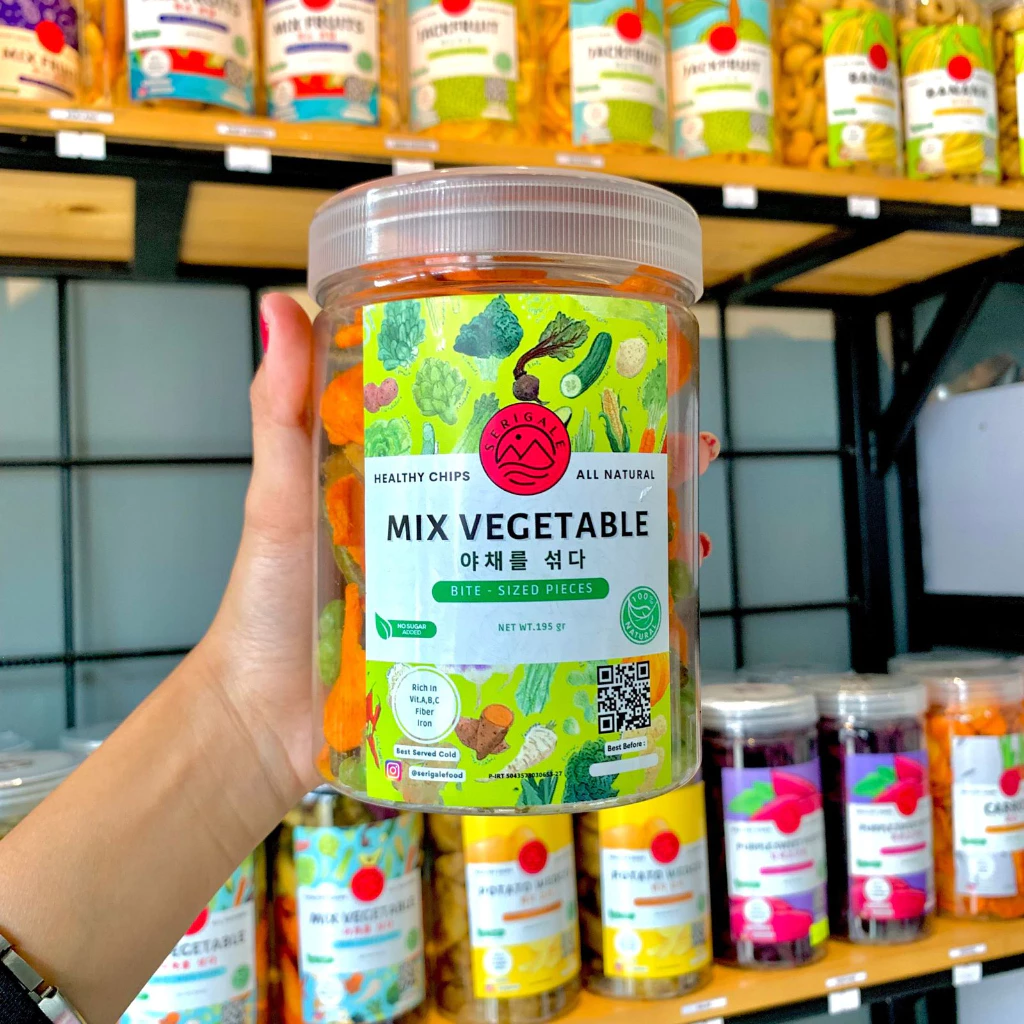 SERIGALE Keripik Sayur Mix Soup I Kemasan 1000 ML I Kentang Wortel Jamur Buncis I Sehat Premium - Gambar 5