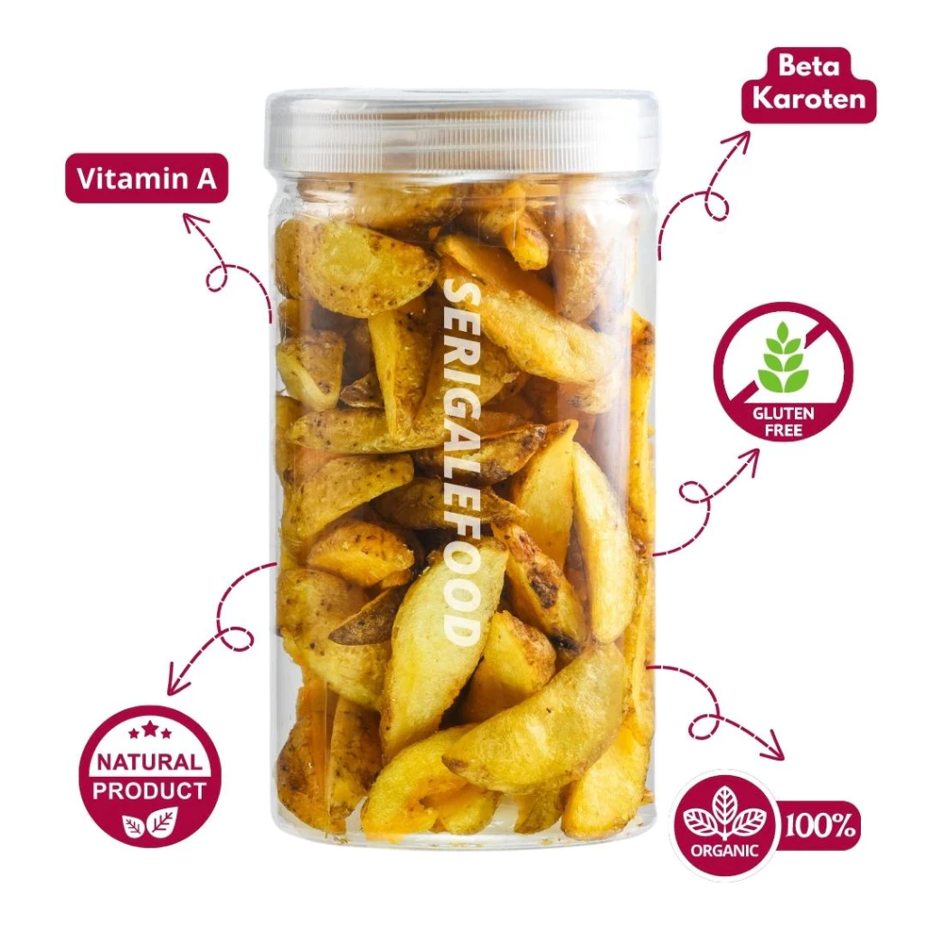 SERIGALE Keripik Sayur Kentang Atlantis Wedges I 1000ML Toples I Sayur Mix I Camilan Diet Sehat - Gambar 2
