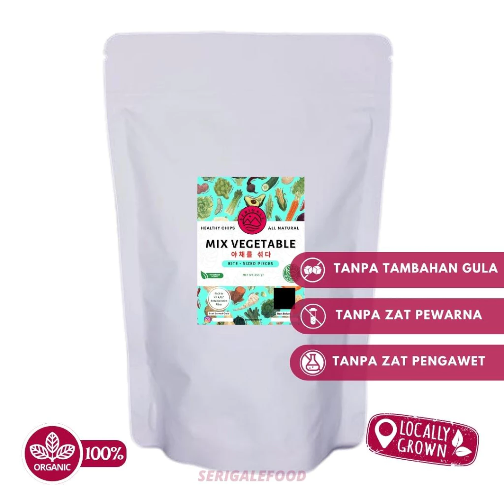 SERIGALE Keripik Mix Buah Mix Sayur Kemasan Pouch Zipplock 150 Gr I Keripik Mix Diet Sehat - Gambar 2