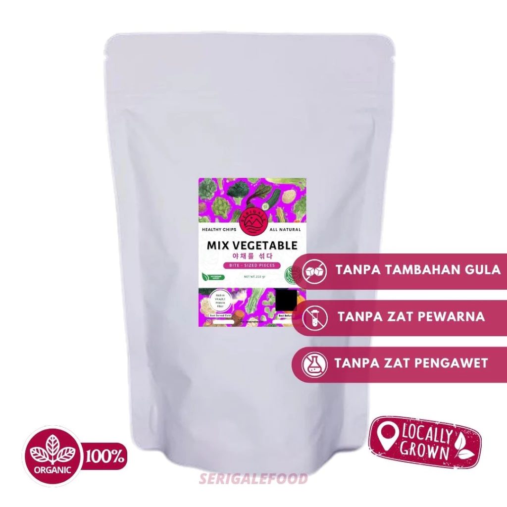 SERIGALE Keripik Mix Buah Mix Sayur Kemasan Pouch Zipplock 150 Gr I Keripik Mix Diet Sehat - Gambar 4