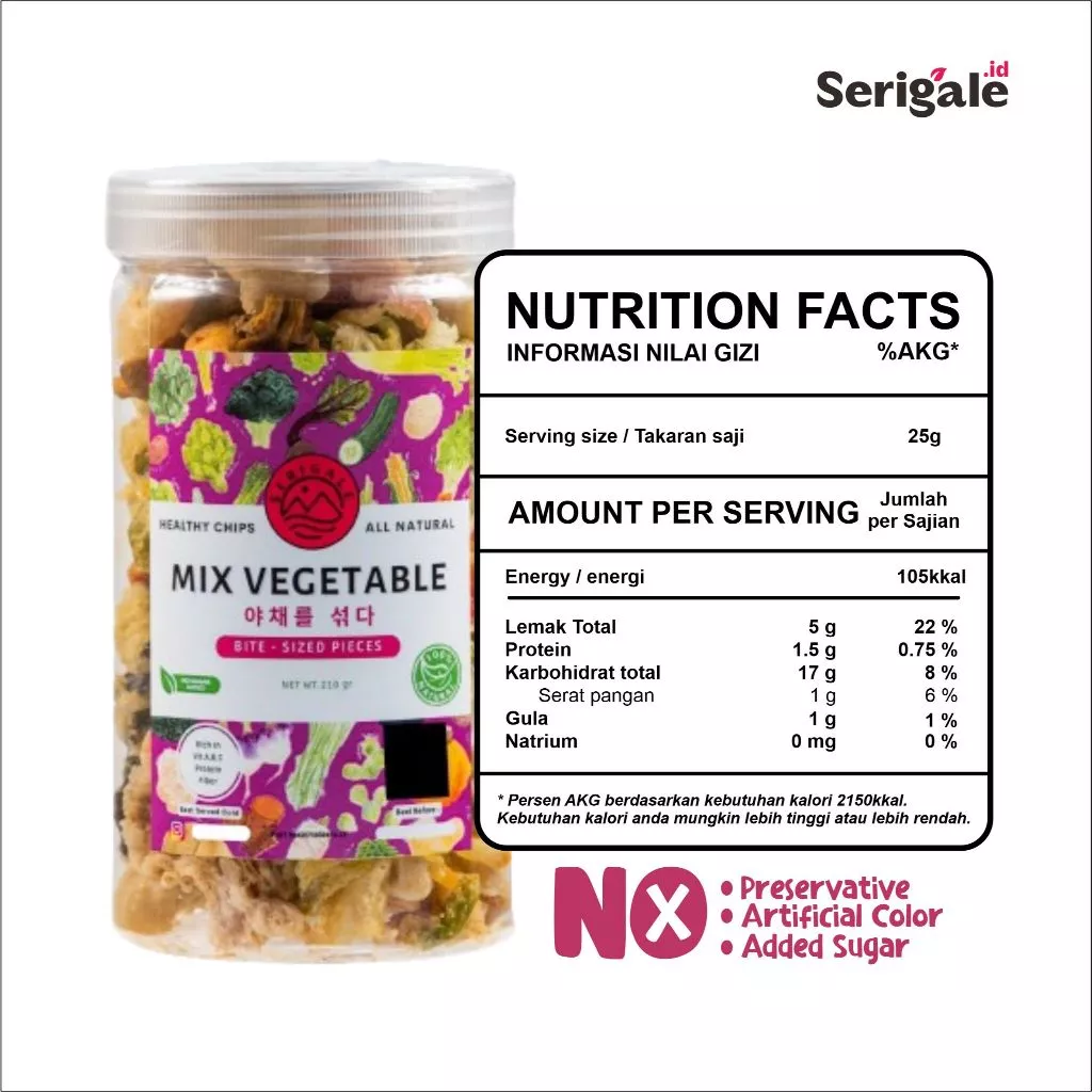 SERIGALE Keripik Mix Ubi Madu Ubi Ungu Legit Premium I Kemasan Toples 650 ml - Gambar 2