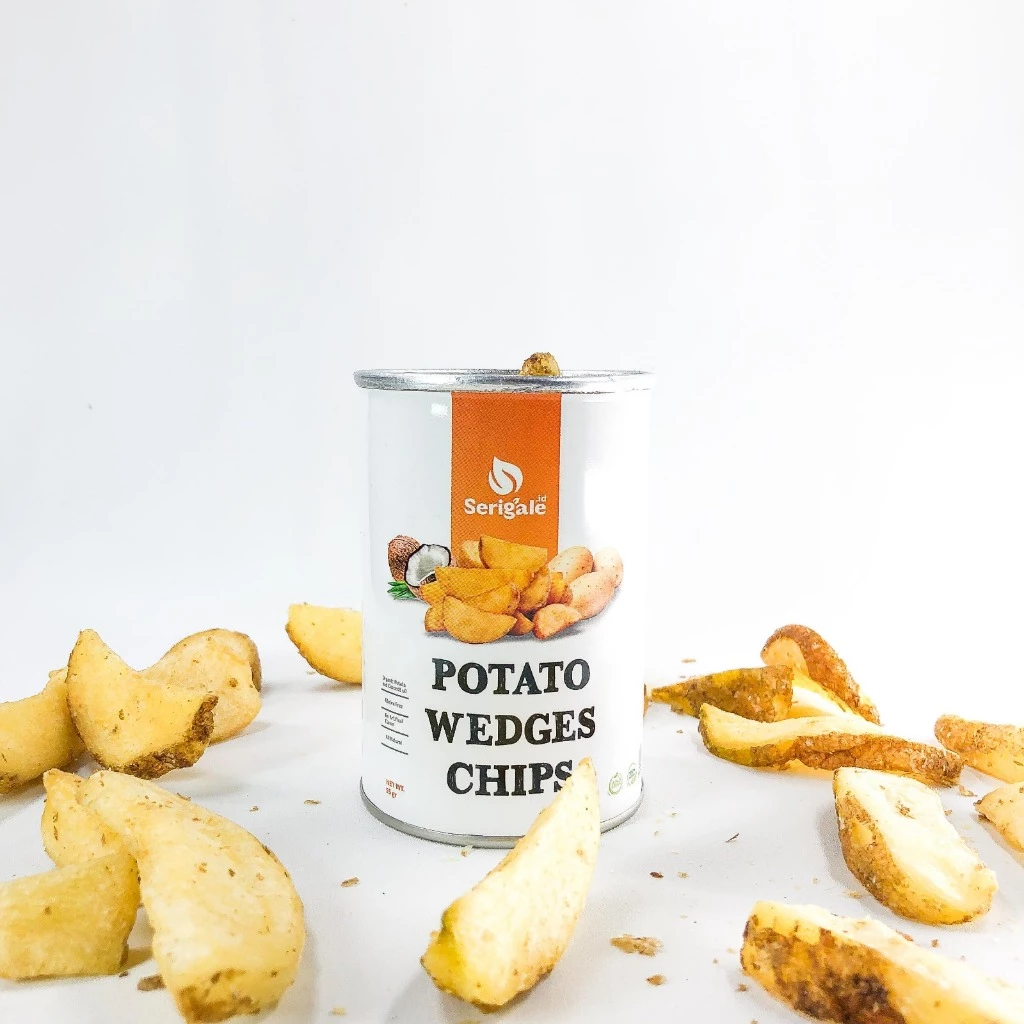 SERIGALE Keripik Sayur Kentang Wedges I Potato Chips Lezat I Vegan Natural Premium I Compact Size - Gambar 2