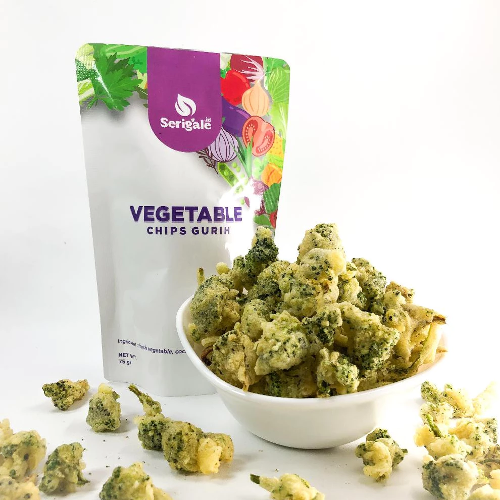 SERIGALE Keripik Sayur Gurih I 50 gr Pouch Zipplock I Jamur Paprika Brokoli Bombay I Hemat - Gambar 3