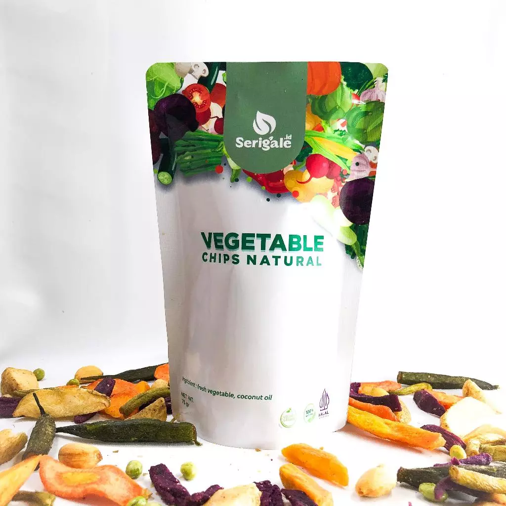 SERIGALE Keripik Sayur Mix Alami I 50 gr Pouch Ziplock I Camilan Sehat I Wortel Kentang Ubi Hemat