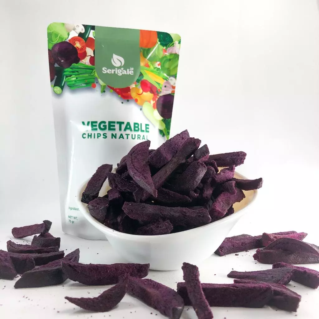 SERIGALE Keripik Sayur Mix Alami I 50 gr Pouch Ziplock I Camilan Sehat I Wortel Kentang Ubi Hemat - Gambar 2