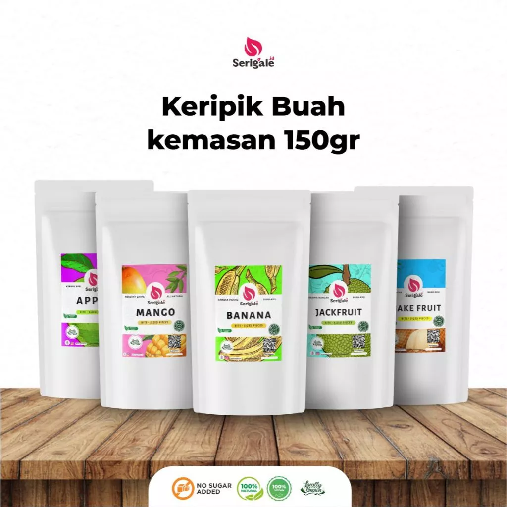 SERIGALE Keripik Buah Legit I 150 gr Pouch Zipplock I Keripik Buah Mix I Nangka Rambak Pisang I