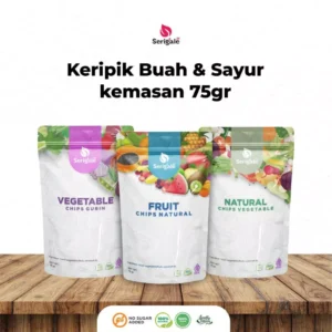 SERIGALE Keripik Buah Sayur Mix Natural Vegan Kemasan Foil 75 gr I Camilan Sehat Okra Kentang Nangka