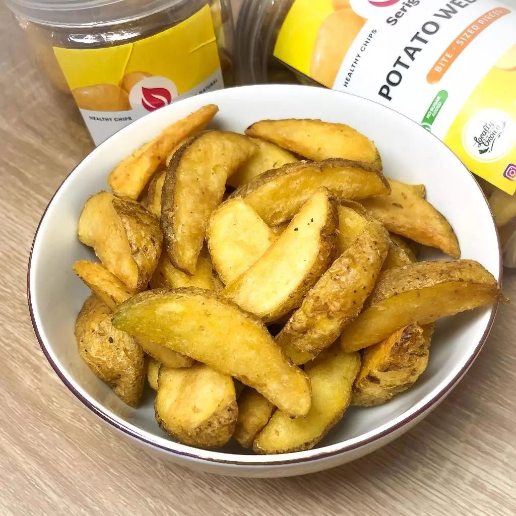SERIGALE Keripik Kentang Wedges Gurih I Potatoes Wedges Chips Natural I Vegan MalangToples 1000ML - Gambar 4