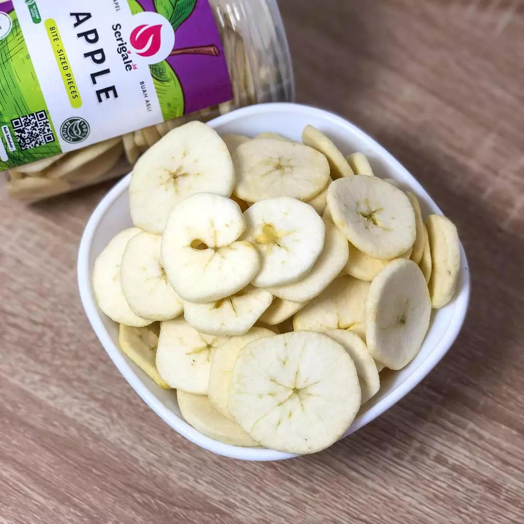 SERIGALE Keripik Buah Apel Manalagi Malang I 1000 ML Toples I Buah Mix Premium I Camilan Diet Sehat - Gambar 5