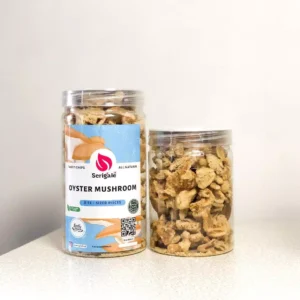 Serigale Keripik Jamur Tiram Putih I Premium Oyster Mushrom Chips I Kemasan Toples 1000 ML I Keripik Sayur Mix Gurih I Camilan Diet Sehat