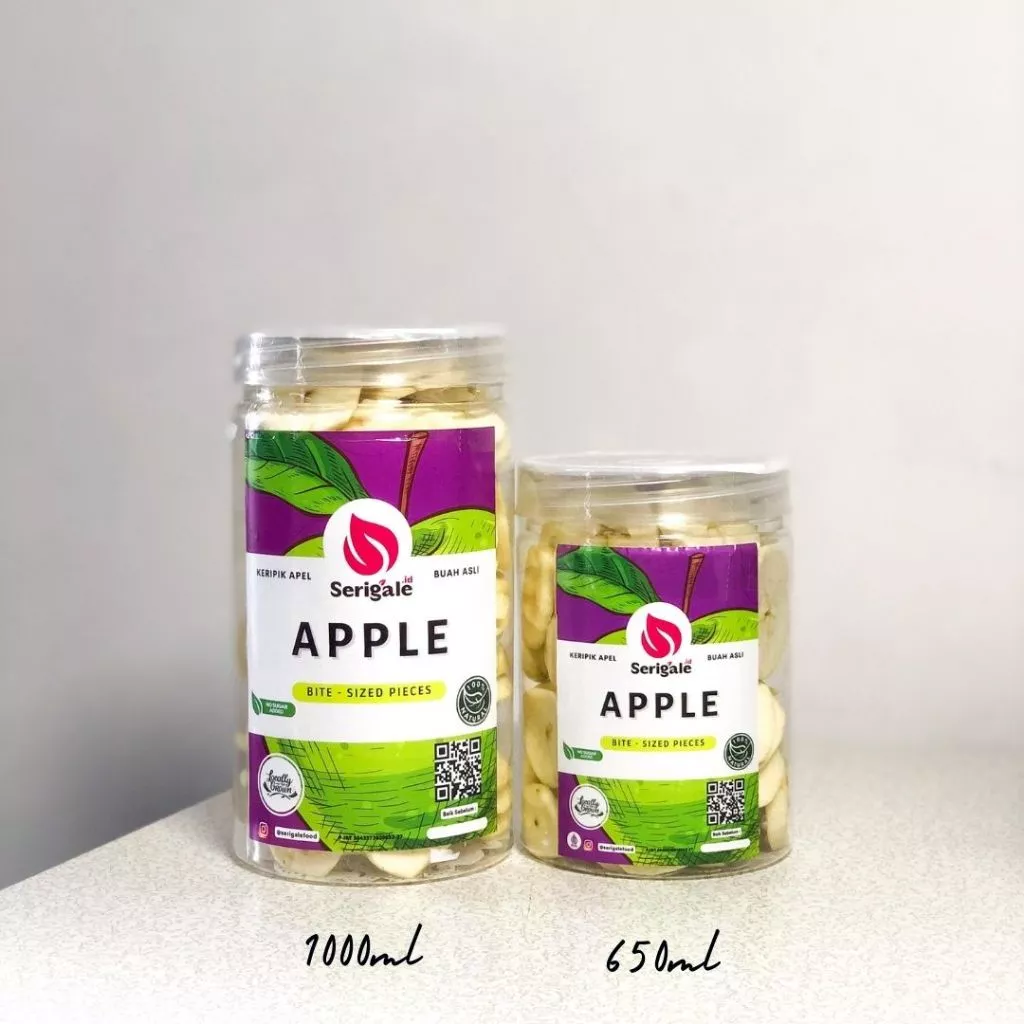 SERIGALE Keripik Buah Apel Manalagi Malang I 1000 ML Toples I Buah Mix Premium I Camilan Diet Sehat - Gambar 6