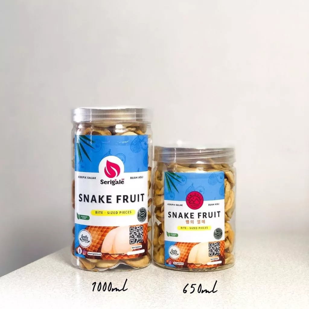 SERIGALE Keripik Buah Salak Manis I 1000 ML Toples I Keripik Buah Mix I Camilan Diet Sehat Premium - Gambar 7