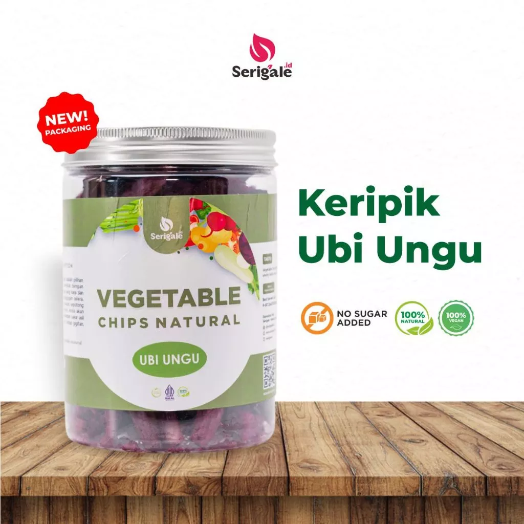 SERIGALE Keripik Ubi Ungu Sweet Potato Chip Natural Vegan Legit New Pack 650 ML
