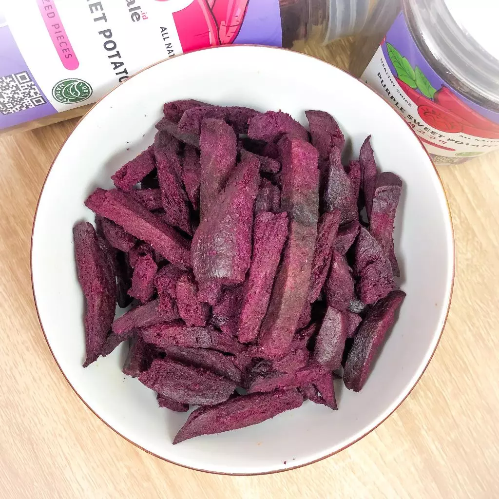 SERIGALE Keripik Ubi Ungu Sweet Potato Chip Natural Vegan Legit New Pack 650 ML - Gambar 3