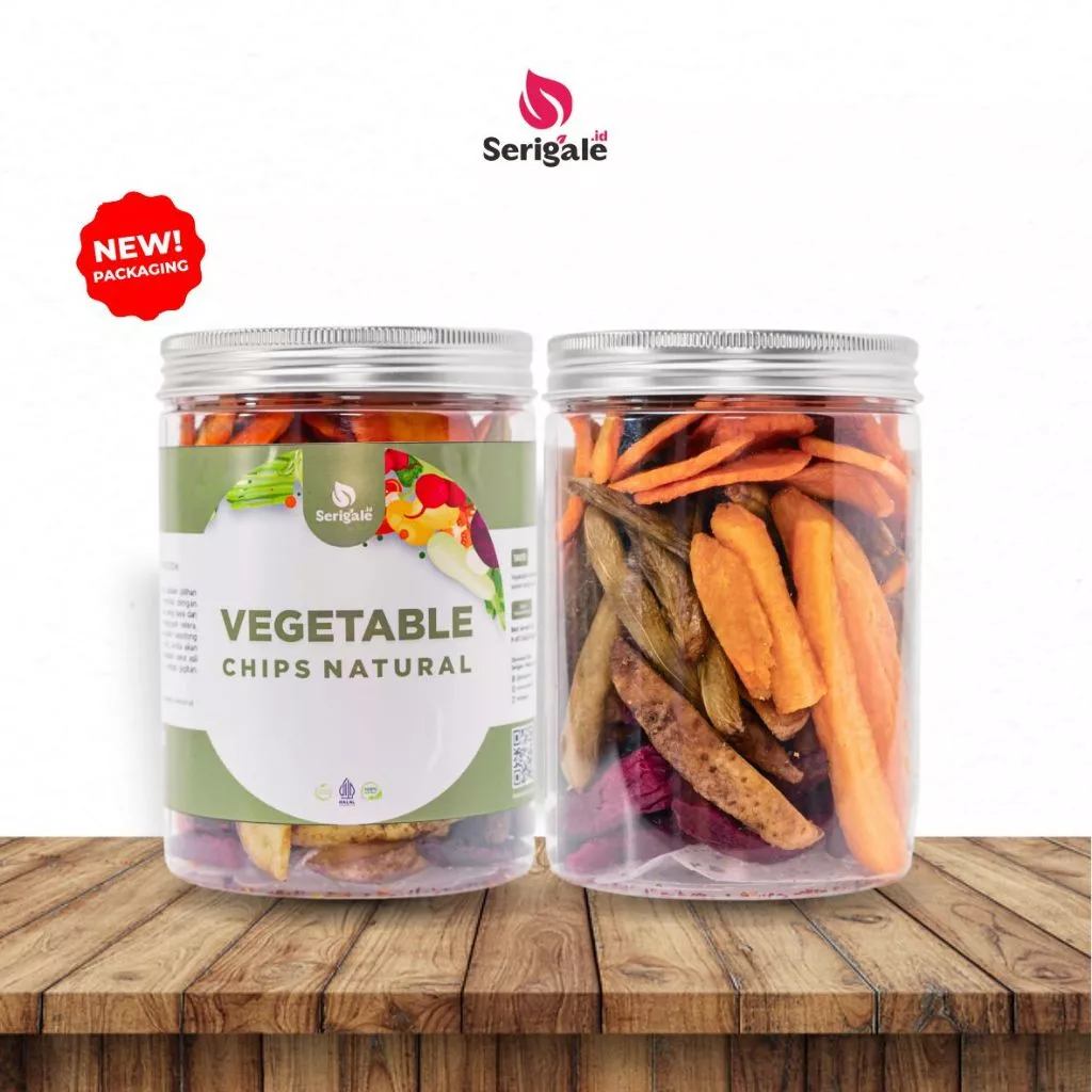 SERIGALE Keripik Sayur Mix I New Pack 650 ML I Wortel Kentang Okra Edamame I Camilan Sehat I Premium - Gambar 3