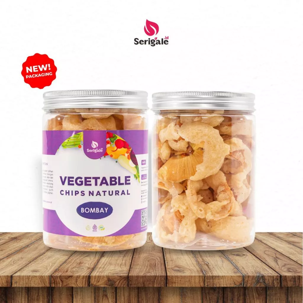 SERIGALE Keripik Sayur Bawang Bombay Gurih I Onion Vegetable Chips I Vegan Natural New Pack 650 ML - Gambar 2