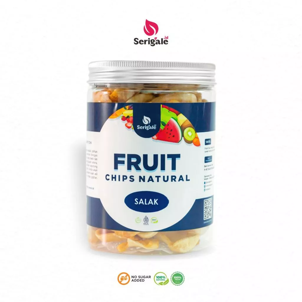 SERIGALE Keripik Buah Salak I Sweet Snake Fruit Chips I Vegan Natural Super Legit I New Pack 650 ML - Gambar 5