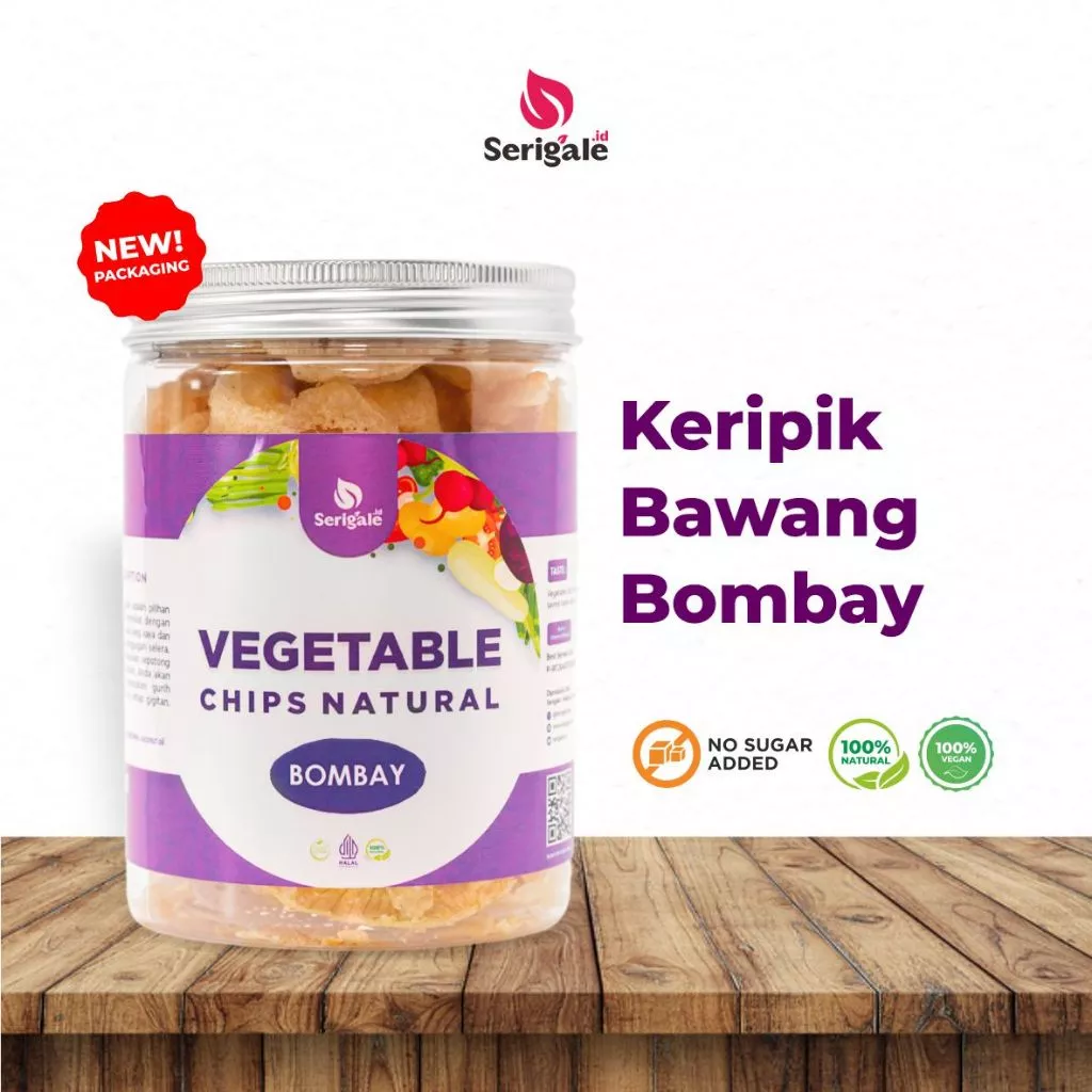 SERIGALE Keripik Sayur Bawang Bombay Gurih I Onion Vegetable Chips I Vegan Natural New Pack 650 ML