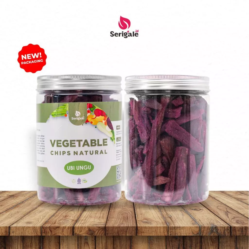SERIGALE Keripik Ubi Ungu Sweet Potato Chip Natural Vegan Legit New Pack 650 ML - Gambar 4