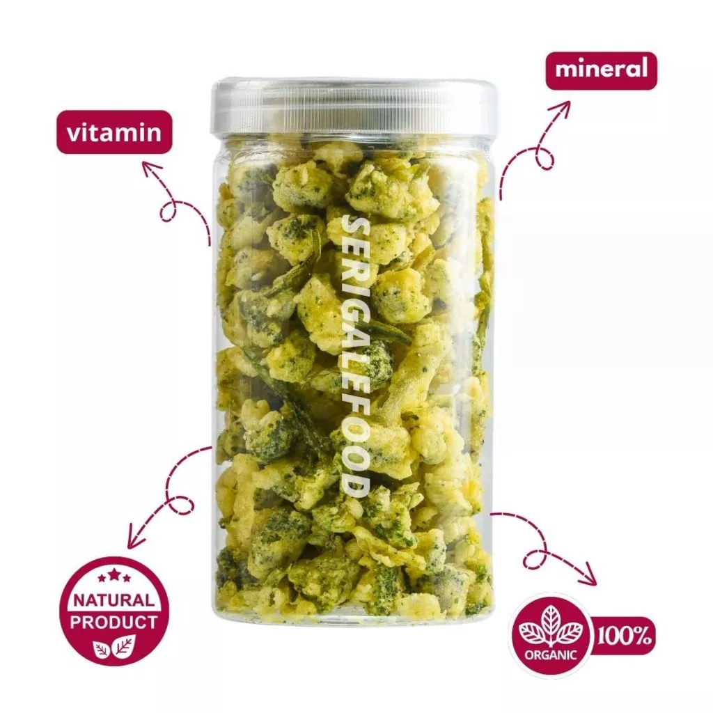 SERIGALE Keripik Sayur Brokoli I 1000 ML Toples I Keripik Sayur Mix Premium I Camilan Diet Sehat - Gambar 2