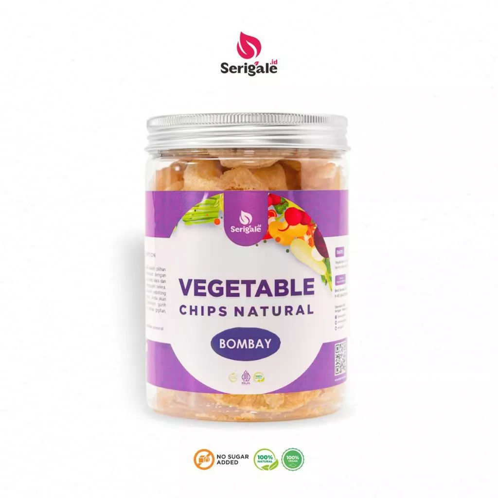 SERIGALE Keripik Sayur Bawang Bombay Gurih I Onion Vegetable Chips I Vegan Natural New Pack 650 ML - Gambar 3