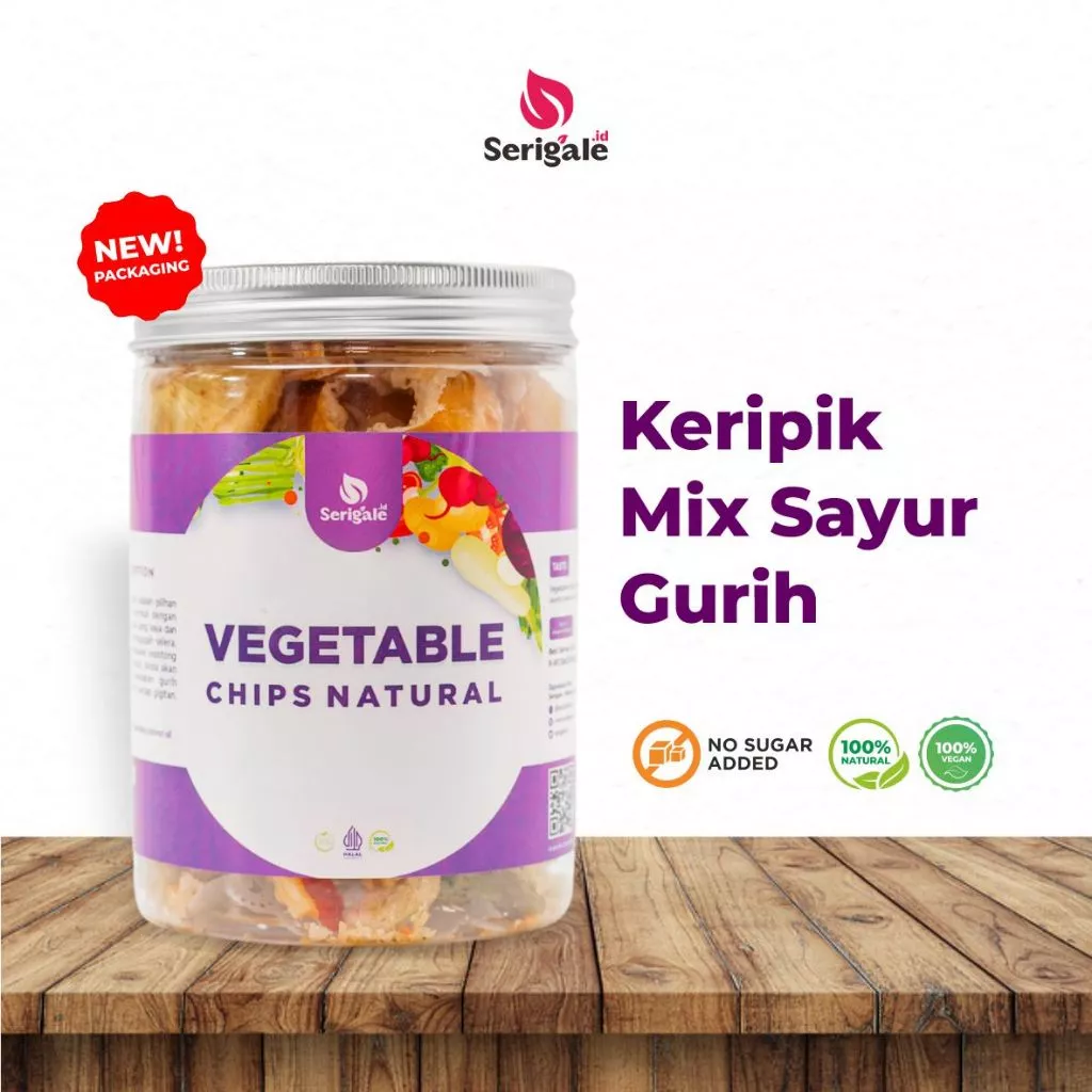 SERIGALE Keripik Sayur Gurih Mix I New Pack 650 ML I Paprika Bombay Jamur I Camilan Sehat I Premium - Gambar 2