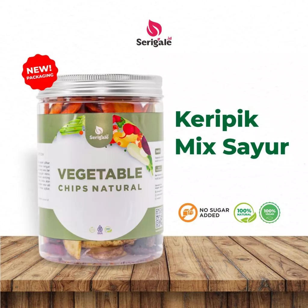 SERIGALE Keripik Sayur Mix I New Pack 650 ML I Wortel Kentang Okra Edamame I Camilan Sehat I Premium