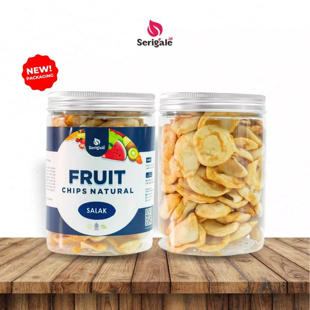 SERIGALE Keripik Buah Salak I Sweet Snake Fruit Chips I Vegan Natural Super Legit I New Pack 650 ML - Gambar 4
