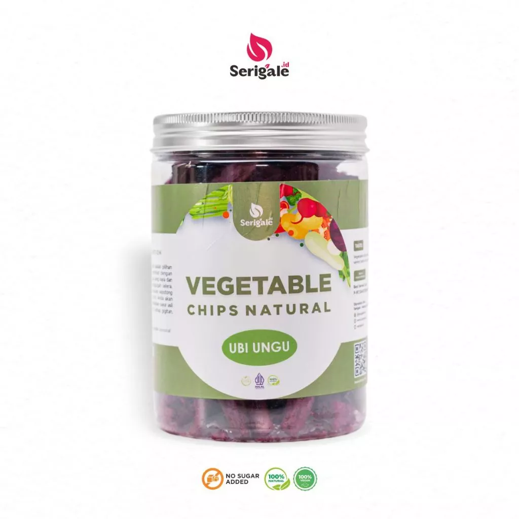 SERIGALE Keripik Ubi Ungu Sweet Potato Chip Natural Vegan Legit New Pack 650 ML - Gambar 2