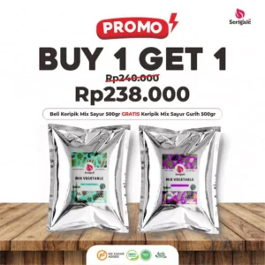 SERIGALE Buy 1 Get 1 Keripik Kiloan Mix Sayur + GRATIS Mix Buah Kiloan | Camilan Sehat | Vegan Natural | Harga Hemat | Promo