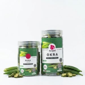 SERIGALE Keripik Sayur Okra Hijau Alami I Vegetable Okra Chips I Natural Vegan I Toples 1000 ML