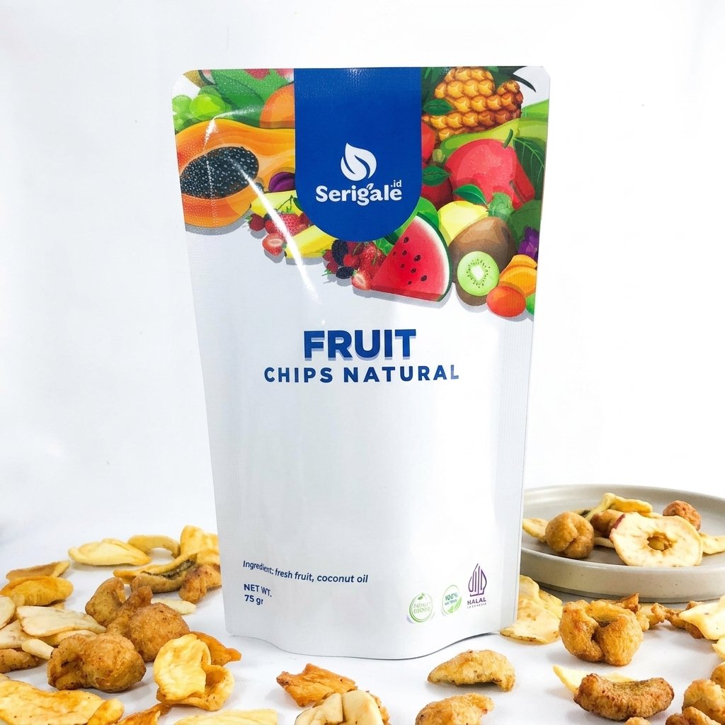 SERIGALE Keripik Buah Mix Legit I Camilan Sehat I kemasan 50 gr 75 gr Ziploc I Nangka Apel Salak
