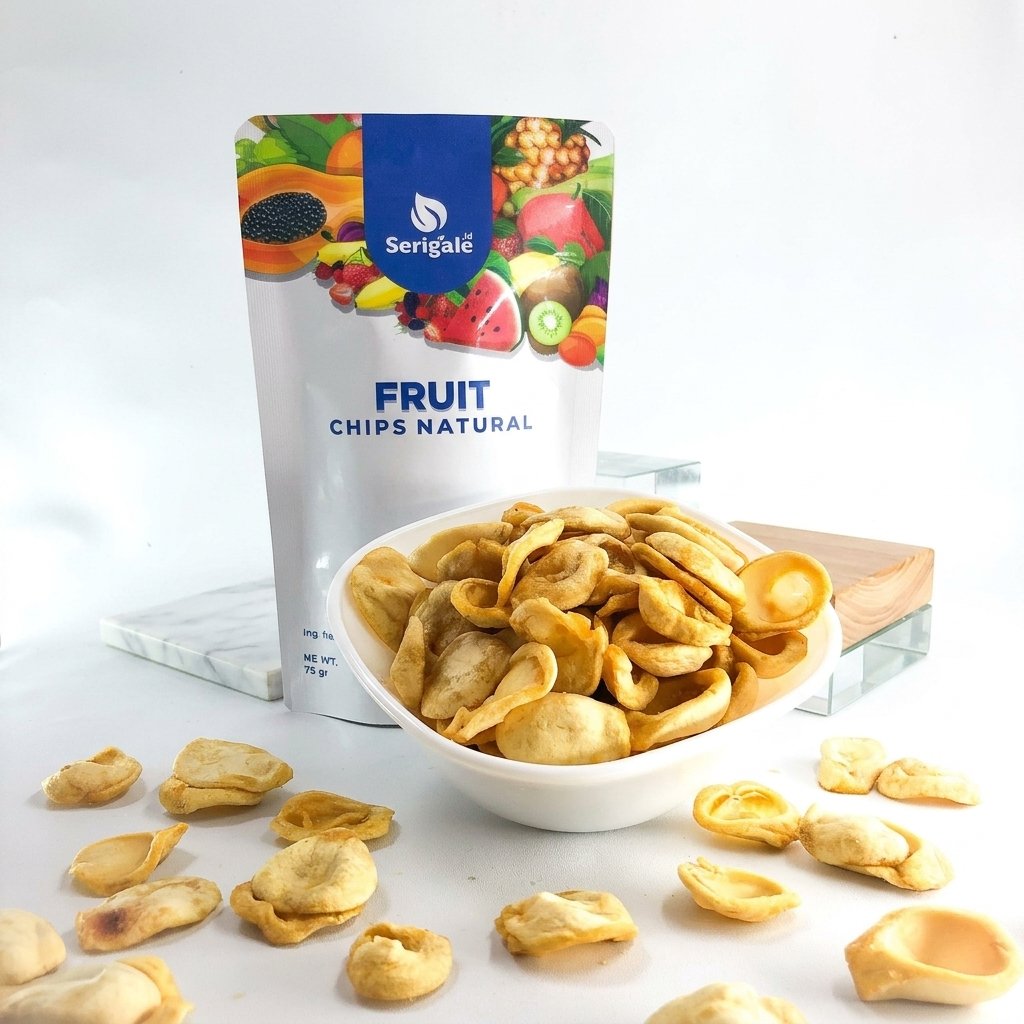 SERIGALE Keripik Buah Mix Legit I Camilan Sehat I kemasan 50 gr 75 gr Ziploc I Nangka Apel Salak - Gambar 6