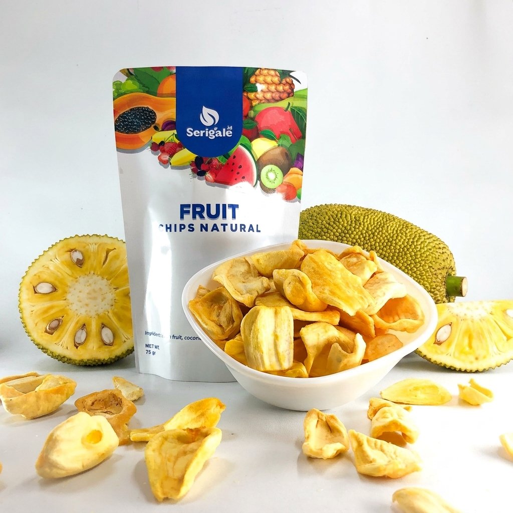 SERIGALE Keripik Buah Mix Legit I Camilan Sehat I kemasan 50 gr 75 gr Ziploc I Nangka Apel Salak - Gambar 4